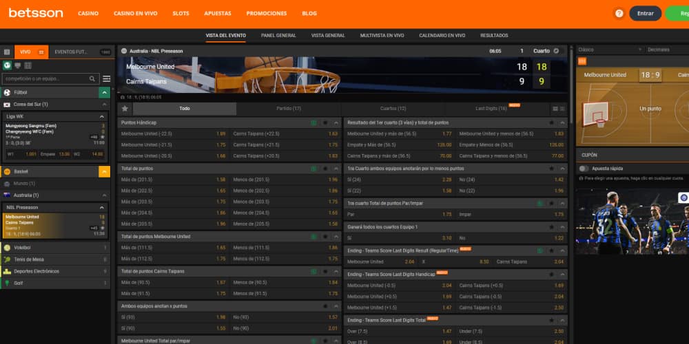 Apuestas de baloncesto de Betsson